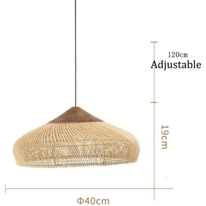 Rustic Rattan Pendant Light – Natural Woven Design for Dining