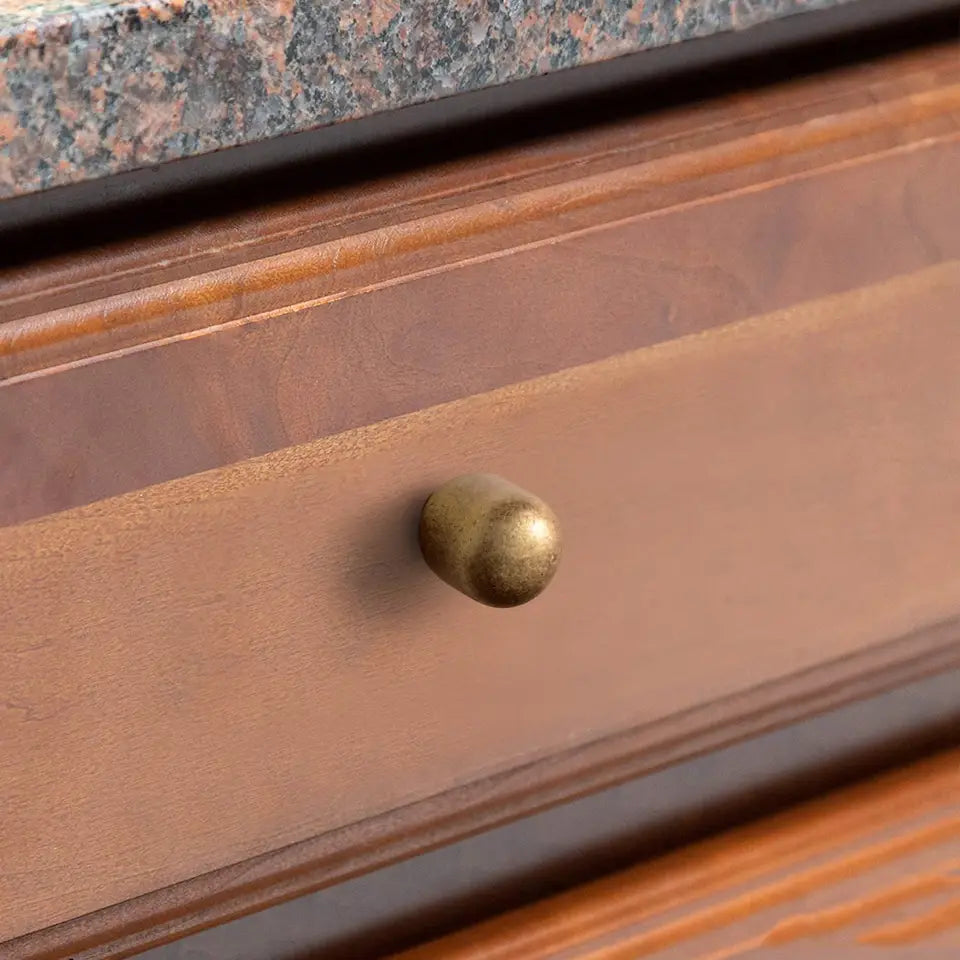 Gray Round Cabinet Knob Handle, Kitchen Wardrobe Drawer Pull, Single Hole Design, Stylish Furniture Accessory.