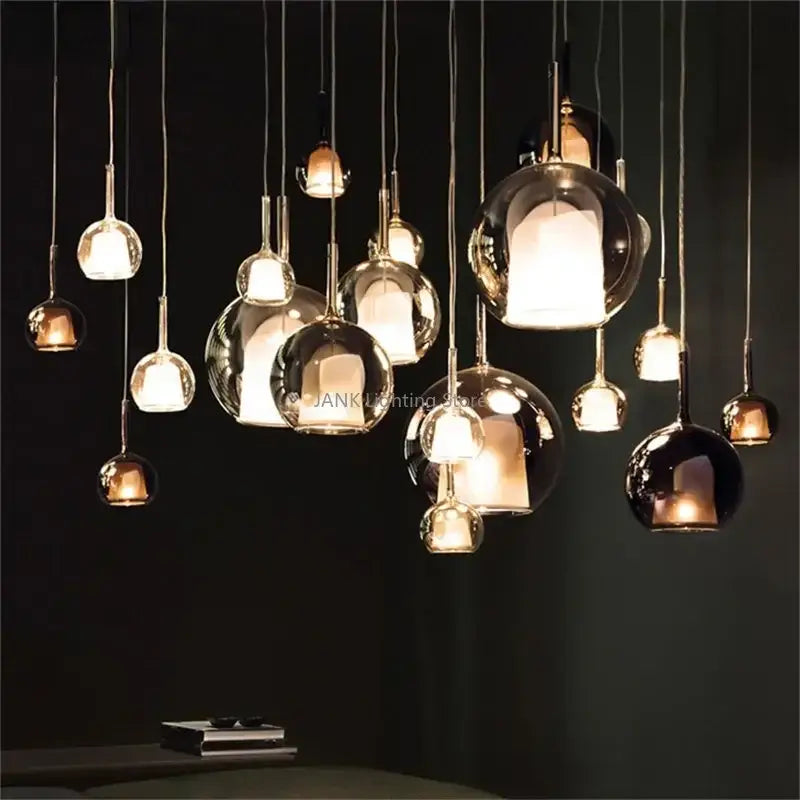 Italian Bubble Glass Pendant Light – Luxury LED for Dining