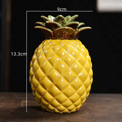 Ceramic Tea Storage Jar - Airtight Pineapple Tea Can