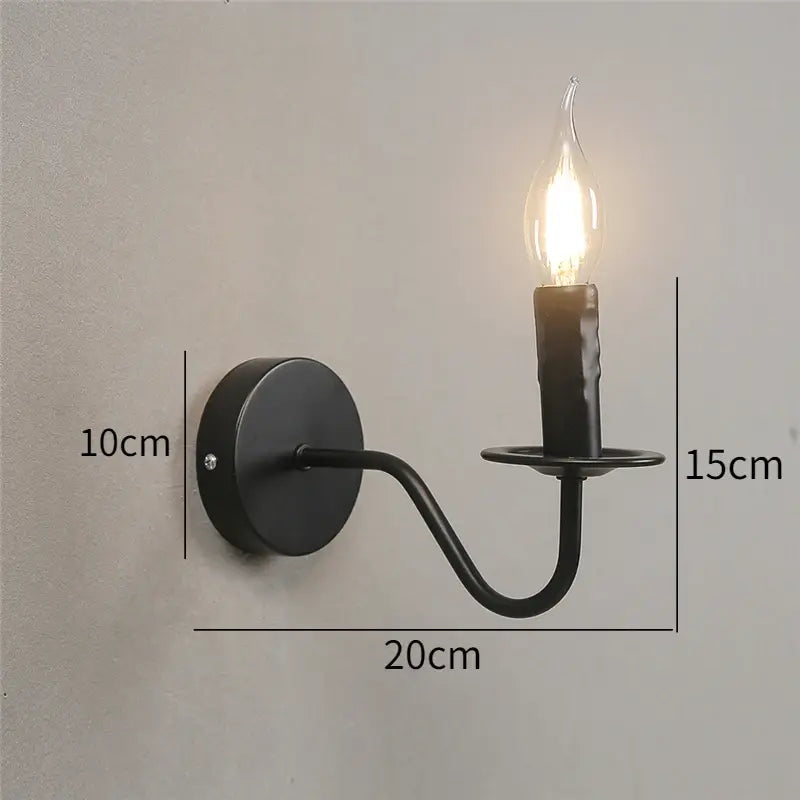 Nordic Candle Wall Sconce - Retro Bedside Reading Lamp | sitezone test 02