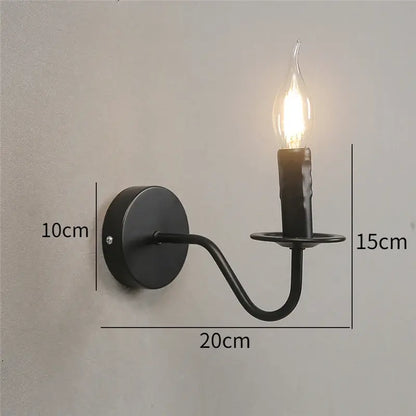 Nordic Candle Wall Sconce - Retro Bedside Reading Lamp | sitezone test 02