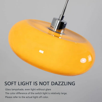 Orange Bauhaus Pendant Light | Glass & Steel