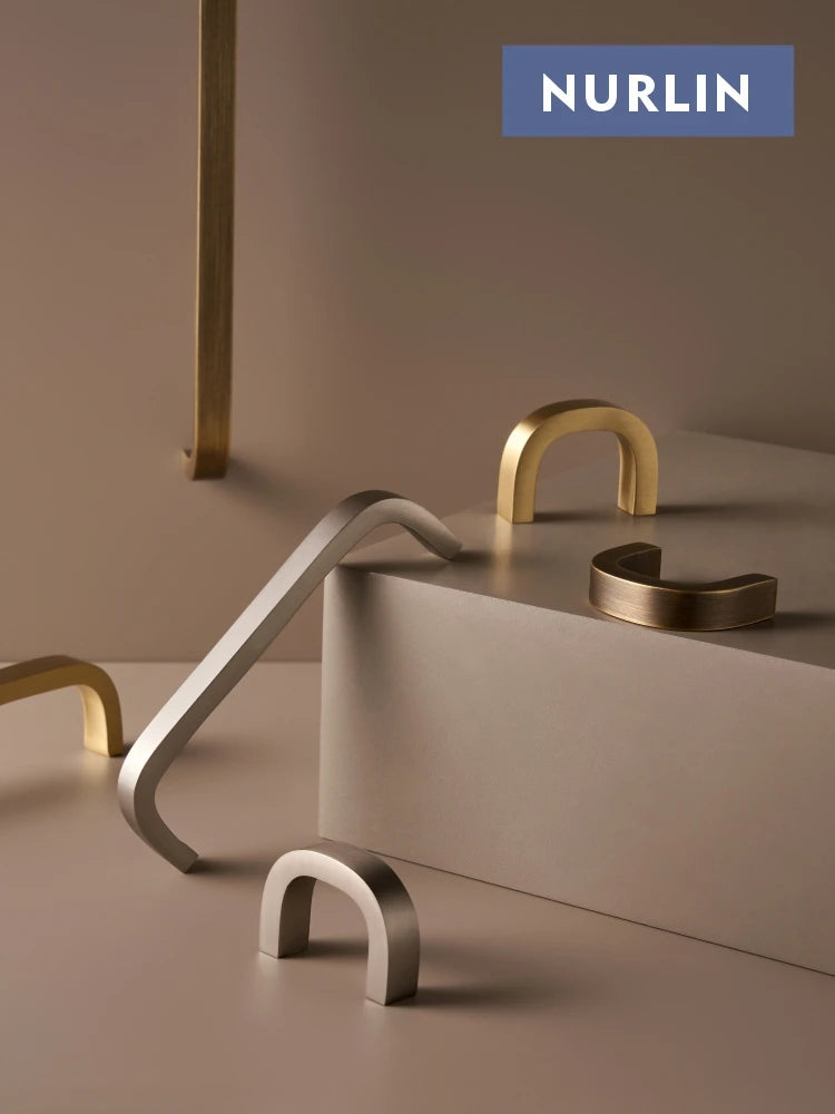 Solid Brass Cabinet Pulls – Modern Bent Design | sitezone test 02