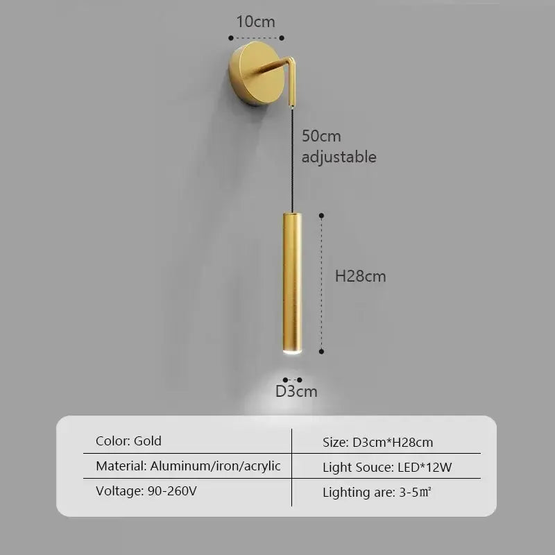 Modern LED Wall Sconce - Adjustable Reading Light
