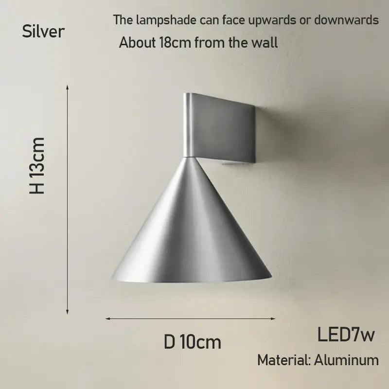 Brushed Aluminum Wall Sconce - Geometric Design for Bedroom