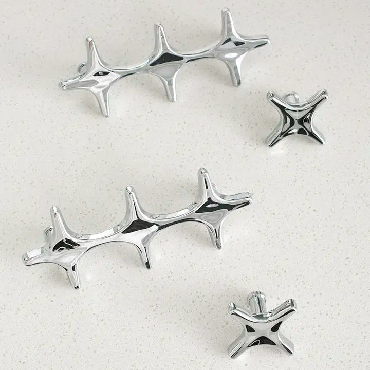 Chrome Cabinet Handle – Modern Cross Design for Drawers