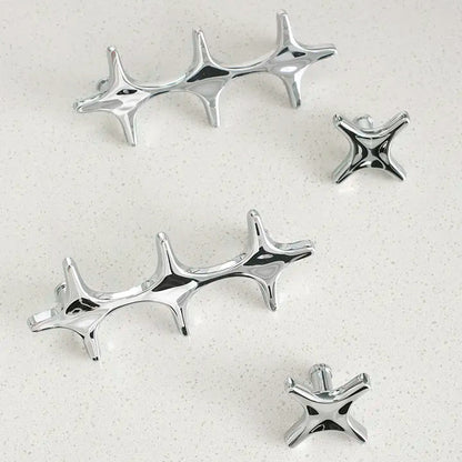 Chrome Cabinet Handle – Modern Cross Design for Drawers
