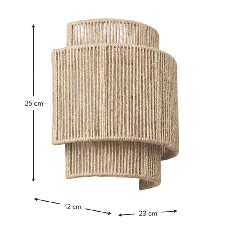 Retro Rattan Wall Sconce – Natural Woven Design