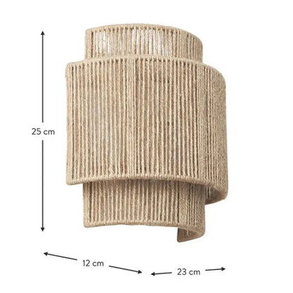 Retro Rattan Wall Sconce – Natural Woven Design