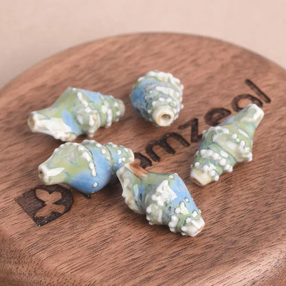 Ocean Conch Beads - Colorful Ceramic for Jewelry Making