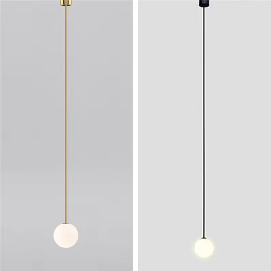 Modern Straight Pendant Light – Milky White Glass Shade for Living Room & Kitchen | Nordic Design
