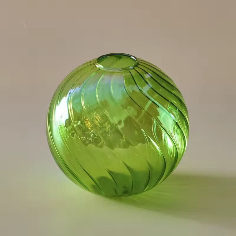 Iridescent Glass Vase - Modern Ball Vase Home Decor