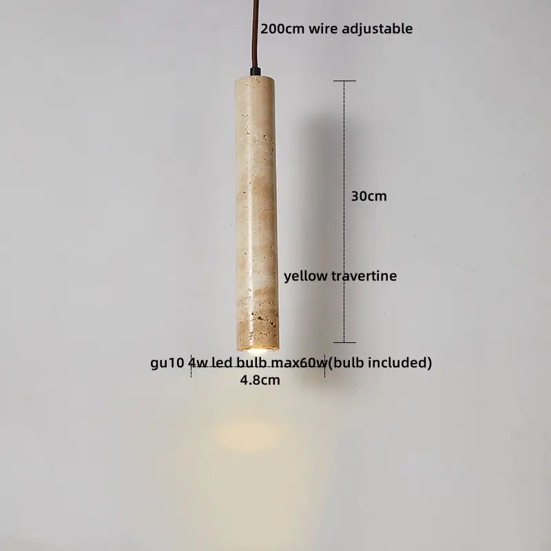 IWHD Cave Stone LED Pendant Lights Fixtures Yellow Travertine Restaurant Bedroom Living Room Modern Hanging Lamp Chandelier