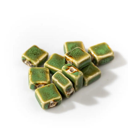 Pink Ceramic Square Beads – Handmade Jewelry Making Supplies