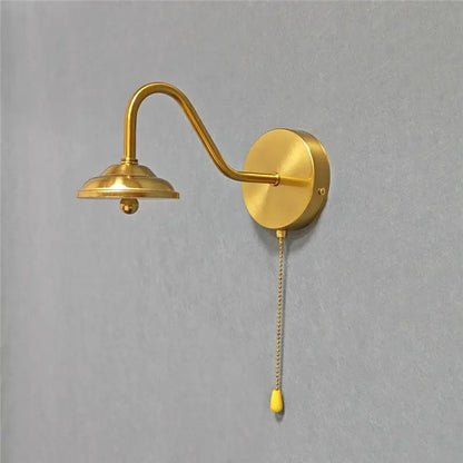 Golden Curved Wall Sconce – Plug-in LED for Bedroom | sitezone test 02
