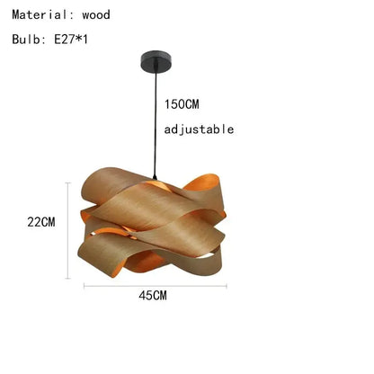 Wooden Pendant Light - Southeast Asian Design for Dining