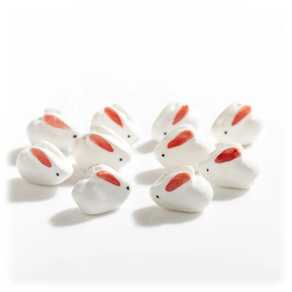 Hand-Painted Rabbit Pottery Beads - Unique Pendant Jewelry | sitezone test 02