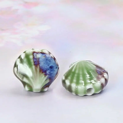 Ceramic Shell Beads - DIY Jewelry Making Charms