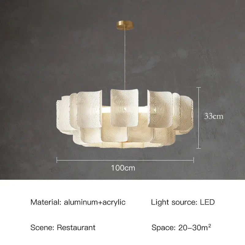 Minimalist White Chandelier - Acrylic Hanging Lamp for Dining