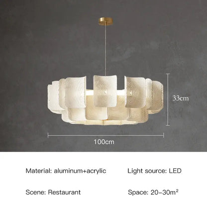 Minimalist White Chandelier - Acrylic Hanging Lamp for Dining