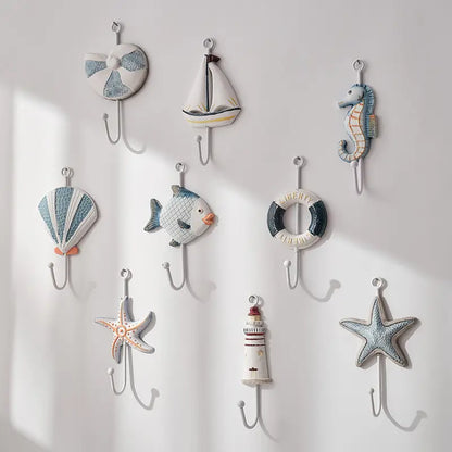 Starfish Wall Hook – Antique Blue, Coastal Charm