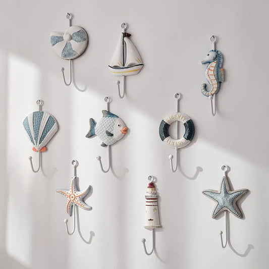 Starfish Wall Hook – Antique Blue, Coastal Charm