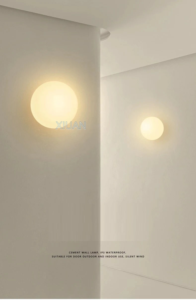Ball Wall Light for Bedside | Milky White Round