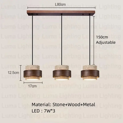 Wabi Sabi Travertine Pendant Light – Natural Stone Design
