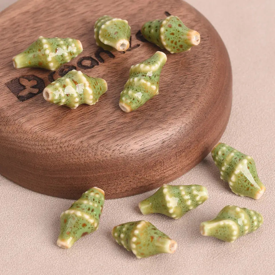 Ocean Conch Beads - Colorful Ceramic for Jewelry Making