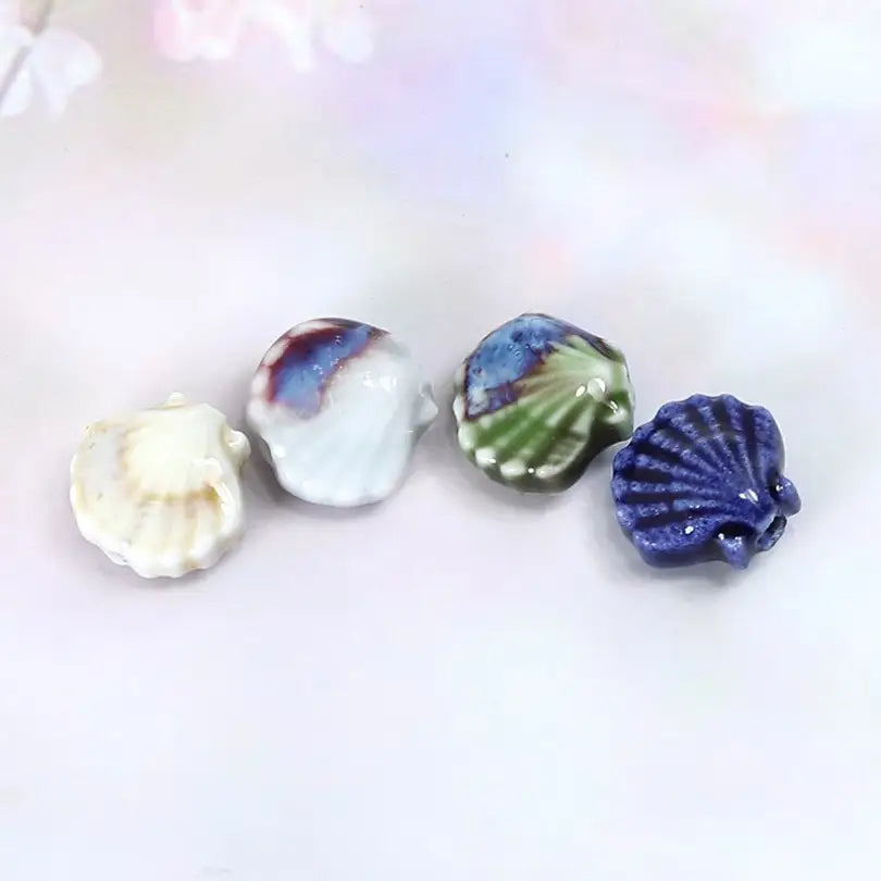 Ceramic Shell Beads - DIY Jewelry Making Charms