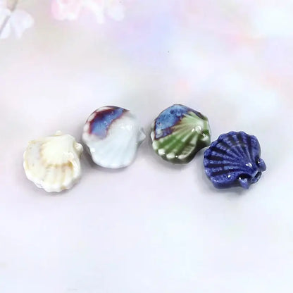 Ceramic Shell Beads - DIY Jewelry Making Charms