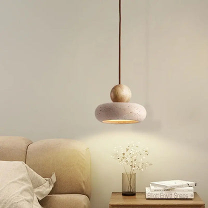 Modern Yellow Travertine Led Pendant Light For Bedroom And Restaurant.