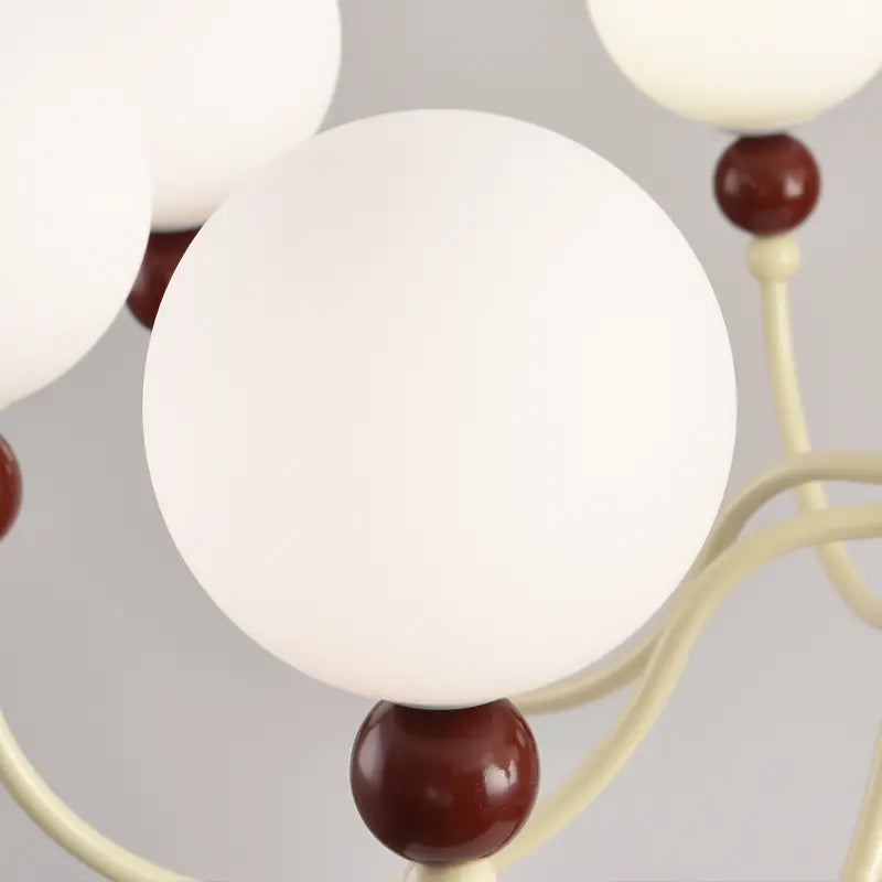 Cream Glass Chandelier - Modern Pendant Light for Any Room