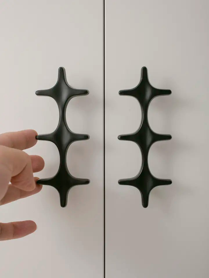Minimalist Brass Cabinet Pulls - Modern Black Handles