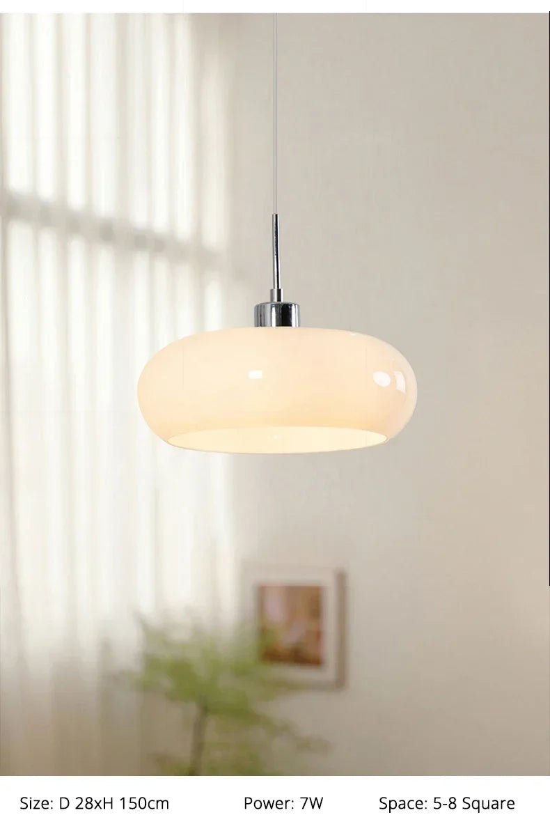 Orange Bauhaus Pendant Light | Glass & Steel
