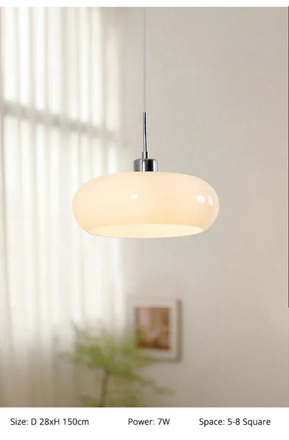 Orange Bauhaus Pendant Light | Glass & Steel