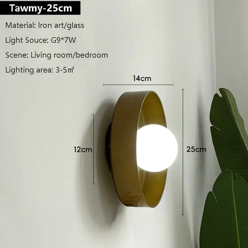 Minimalist Wall Lamp – Round Glass for Bedroom & Living Room