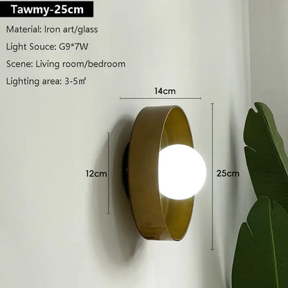 Minimalist Wall Lamp – Round Glass for Bedroom & Living Room