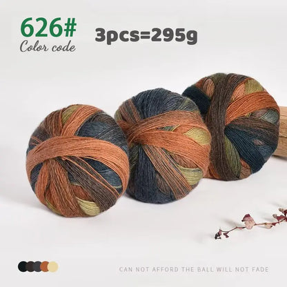 Rainbow Gradient Yarn - 295g Colorful Wool for Knitting