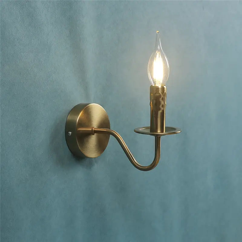 Nordic Candle Wall Sconce - Retro Bedside Reading Lamp | sitezone test 02