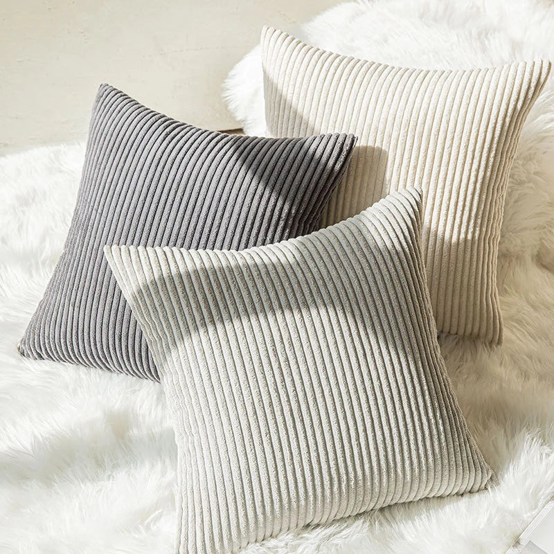 Corduroy Pillow Cover - Soft Flannel Cushion