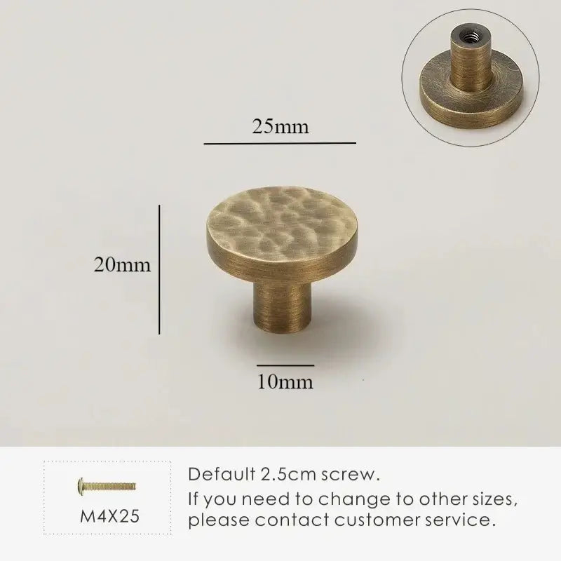 Brass Cabinet Knobs - Hand-Hammered Texture, Modern Design | sitezone test 02