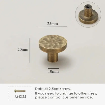 Brass Cabinet Knobs - Hand-Hammered Texture, Modern Design | sitezone test 02