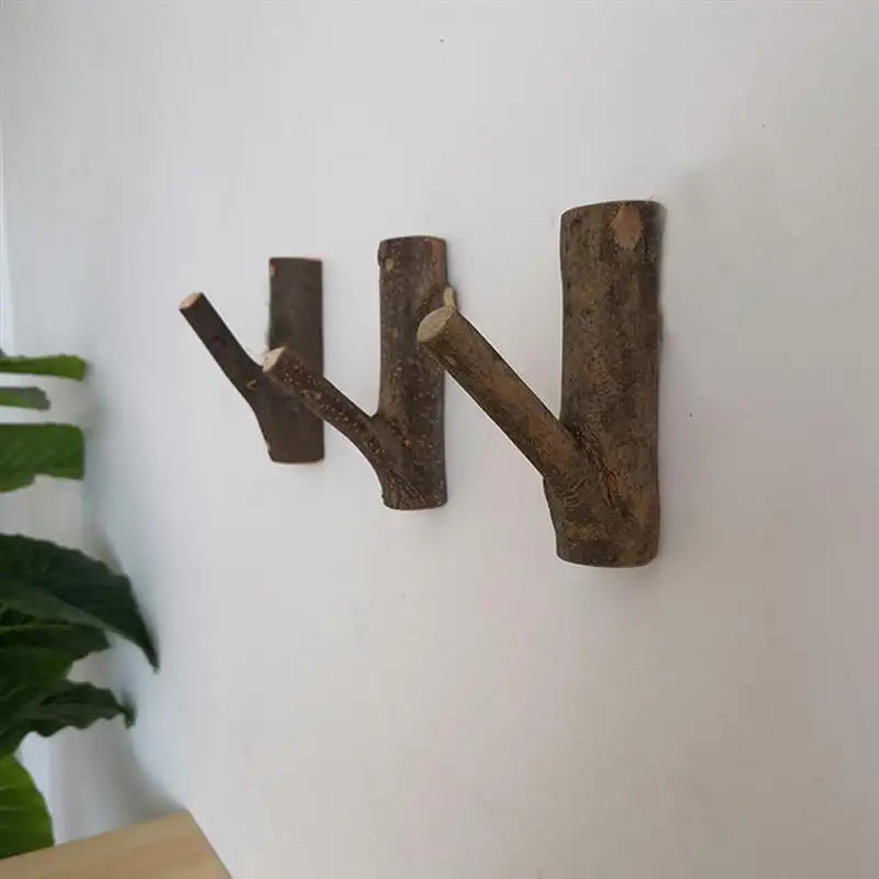 Wooden Branch Coat Hooks - Decorative Wall Organizer | sitezone test 02