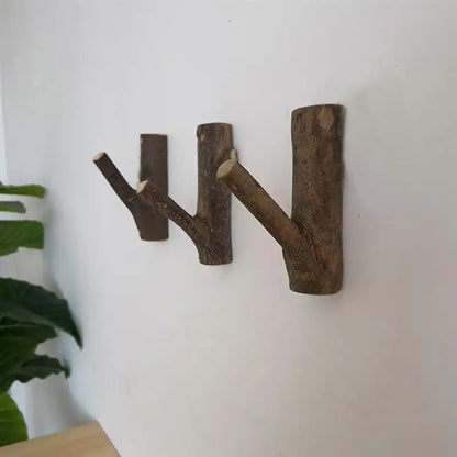 Wooden Branch Coat Hooks - Decorative Wall Organizer | sitezone test 02