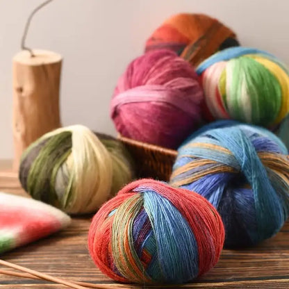 Rainbow Gradient Yarn - 295g Colorful Wool for Knitting