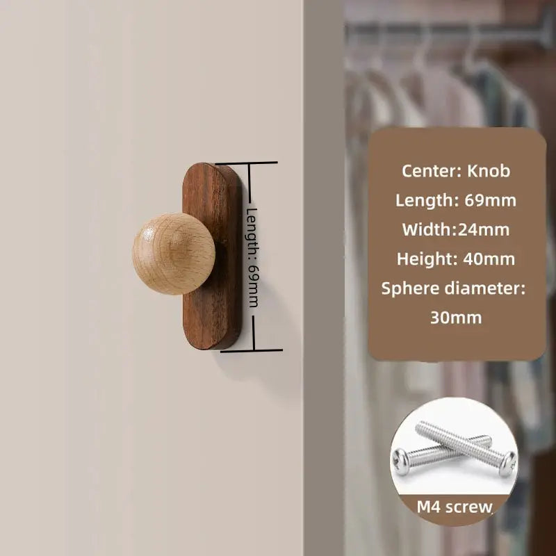 Walnut Cabinet Knobs – Minimalist Round Drawer Pulls