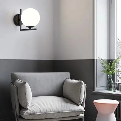 Modern Glass Globe Wall Sconce - Ambient Bedroom Lighting