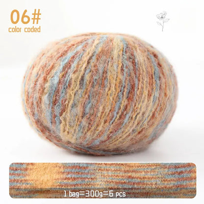 Gradient Mohair Yarn - 300g Colorful Blend for Knitting